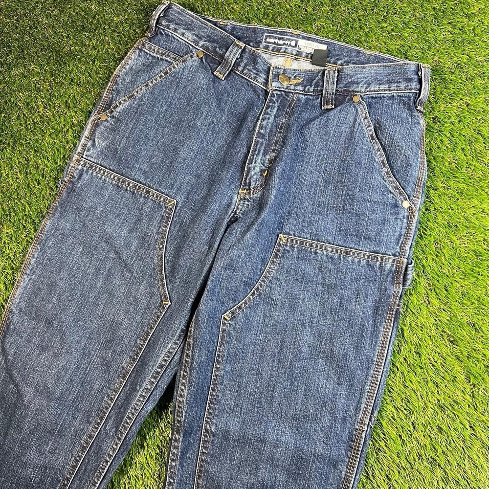 Carhartt 30x30 Loose Straight Denim Dungaree Blue Jeans Carpenter Work Pants
